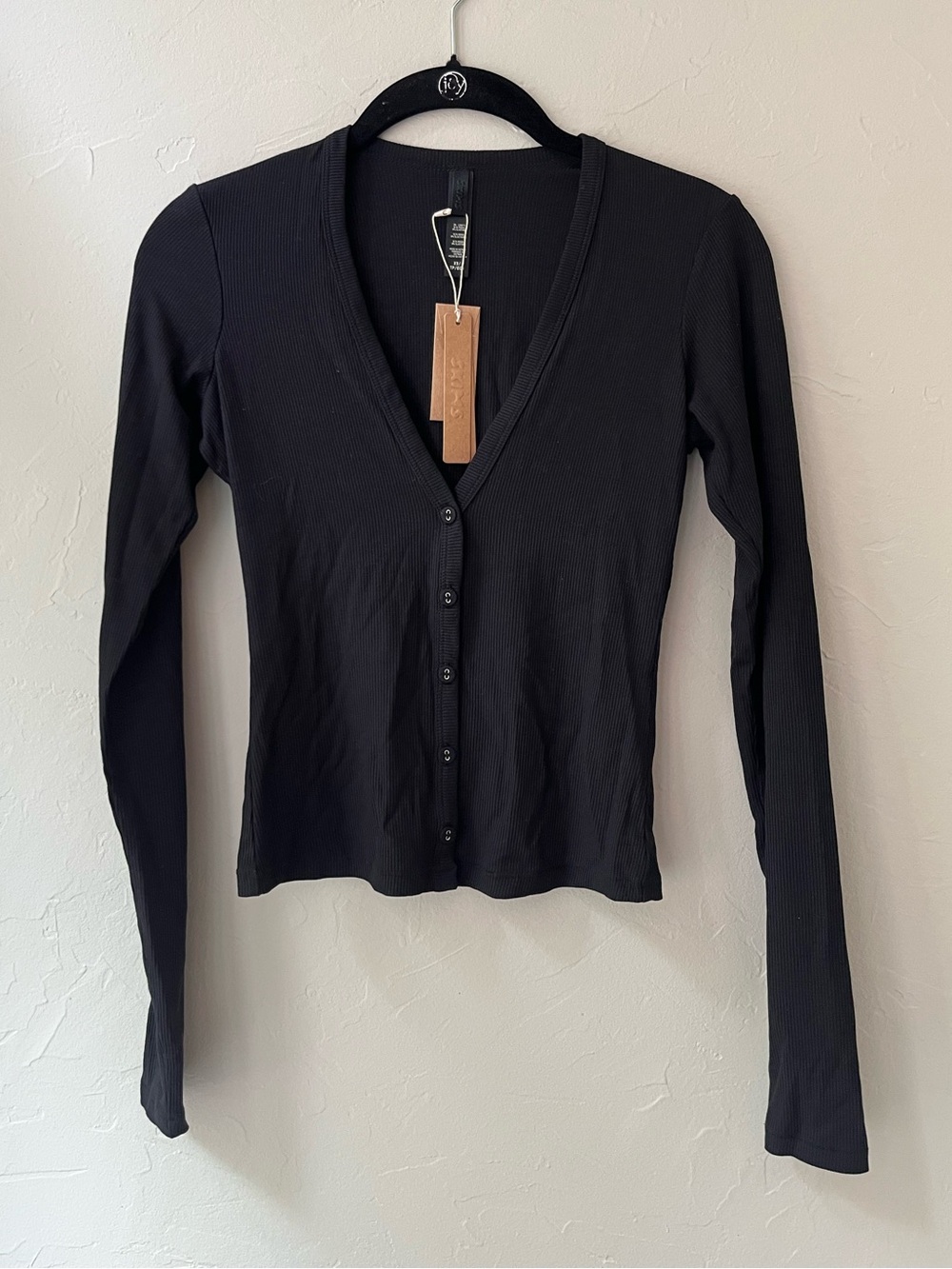 RARE 🖤SKIMS SOFT LOUNGE CARDIGAN ONYX XS - Picture 2 of 7